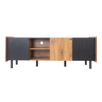 Mid Century TV Stand with 3 Cabinets, Media Console Table for TVs up to 70, Entertainment Center with Storage