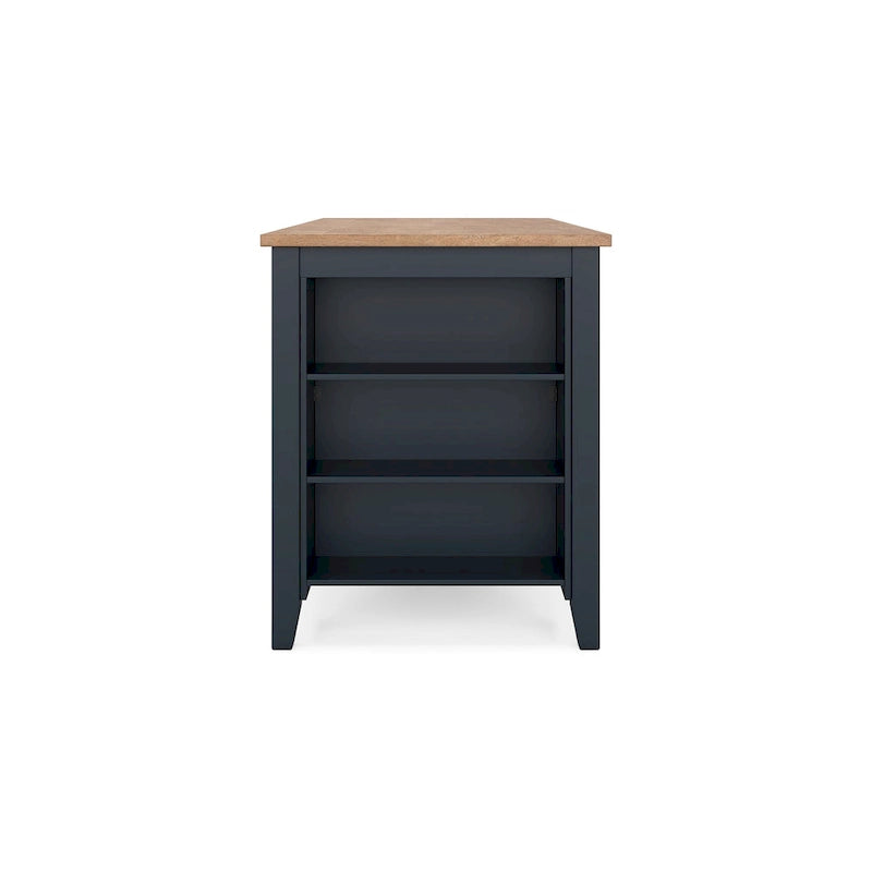 Gasy Counter Height Dining Table, 60 Inch, Dark Blue Brown Mango Wood