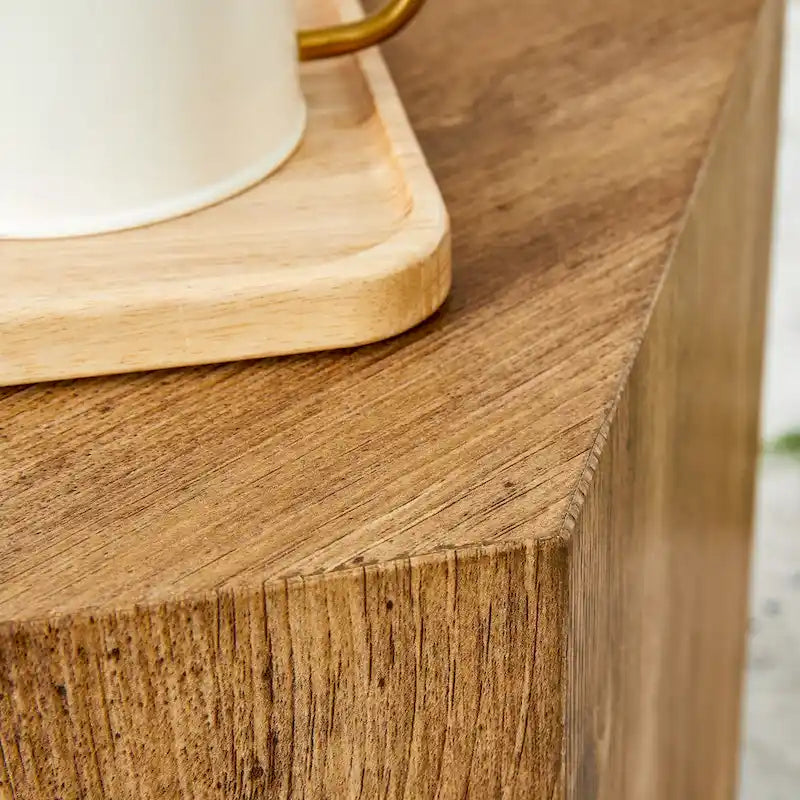 Hexagonal Coffee Table Textured Coffee Table with Non-slip Foot Mat Living Room End Table for Small Space