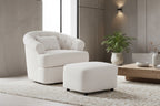 Velvet Swivel Chair with Ottoman