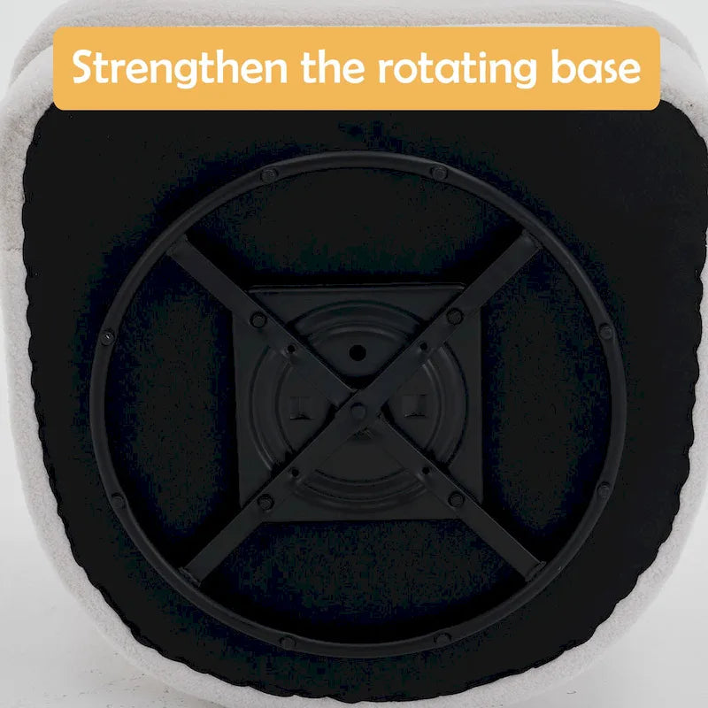 Velvet Swivel Chair with Ottoman