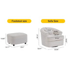 Velvet Swivel Chair with Ottoman