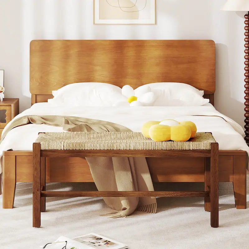 Costway 40 Long Wood Bench Indoor Dining Entryway End of Bed Bench - See Details