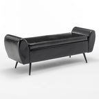 Upholstered 56W Flip Top Storage Bench with arms