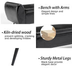 Upholstered 56W Flip Top Storage Bench with arms