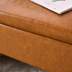 Upholstered 56W Flip Top Storage Bench with arms