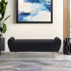 Upholstered 56W Flip Top Storage Bench with arms