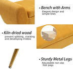 Upholstered 56W Flip Top Storage Bench with arms