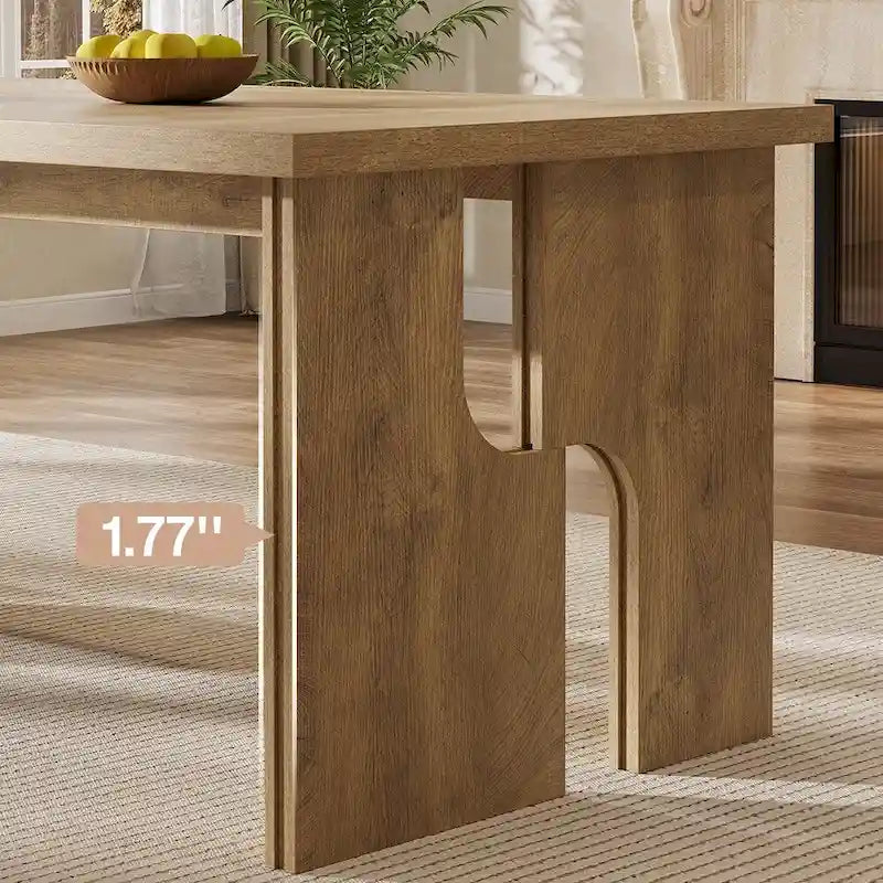 63 Dining Table Rectangle Kitchen Table with Modern Aesthetic Legs