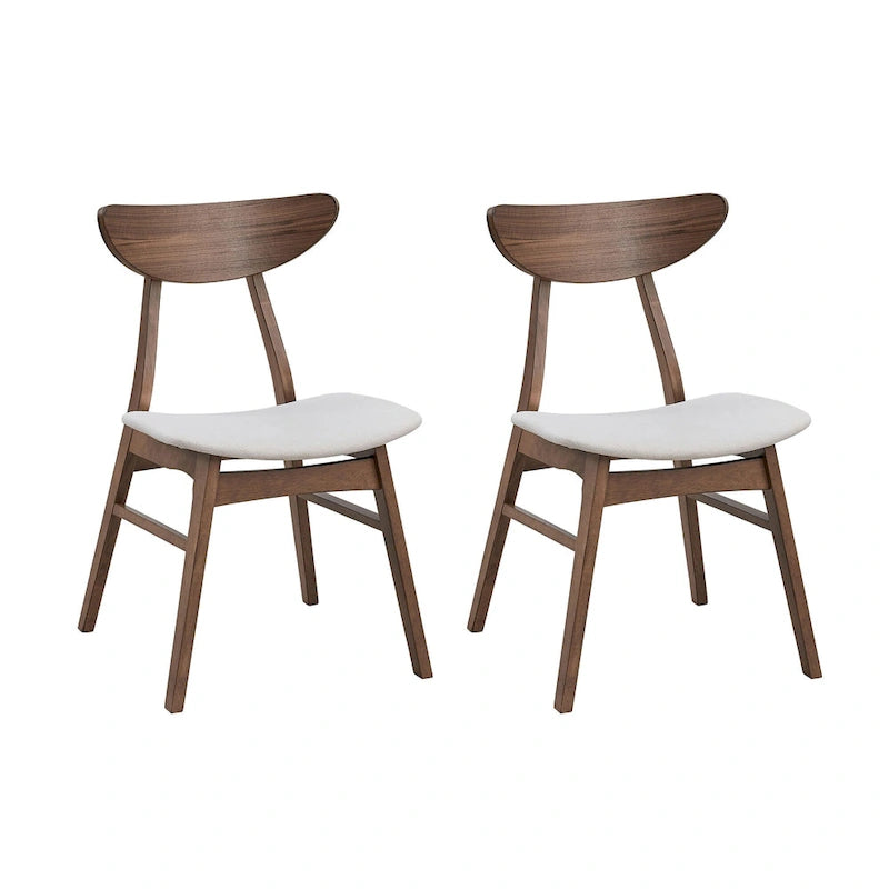 5 Pcs Solid Wood Dining Table Set, Round Kitchen Furniture Set with Wooden Pedestal Kitchen Table and 4 Upholstered Chairs