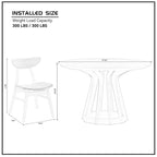 5 Pcs Solid Wood Dining Table Set, Round Kitchen Furniture Set with Wooden Pedestal Kitchen Table and 4 Upholstered Chairs