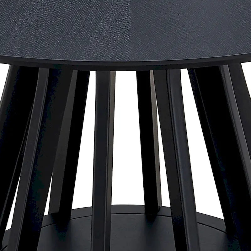 5 Pcs Solid Wood Dining Table Set, Round Kitchen Furniture Set with Wooden Pedestal Kitchen Table and 4 Upholstered Chairs