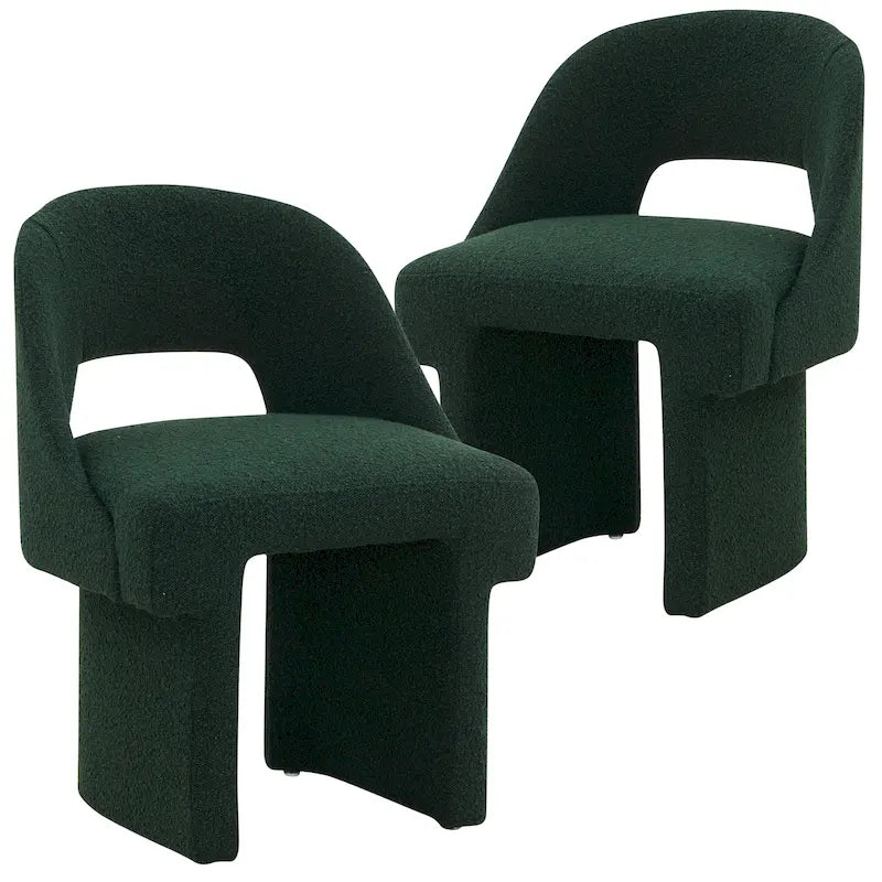 Boucle Set of 2 Modern Elegant Upholstered Accent Chair with MDF Wood Frame for Home Office Living Room & Bedroom
