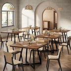 31.5 Inches Wood Square Dinner Table with Metal Base