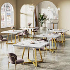 31.5 Inches Wood Square Dinner Table with Metal Base