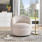 Roundhill Furniture Galleria 360 Swivel Teddy Sherpa Fabric Barrel Chair