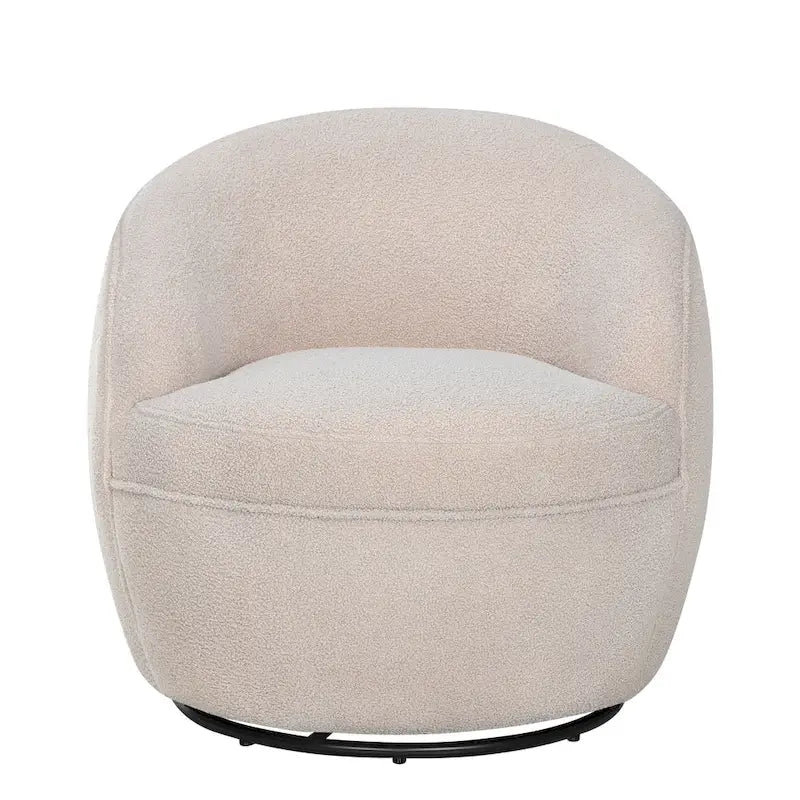 Roundhill Furniture Galleria 360 Swivel Teddy Sherpa Fabric Barrel Chair