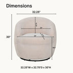 Roundhill Furniture Galleria 360 Swivel Teddy Sherpa Fabric Barrel Chair