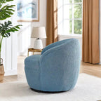 Roundhill Furniture Galleria 360 Swivel Teddy Sherpa Fabric Barrel Chair