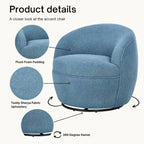Roundhill Furniture Galleria 360 Swivel Teddy Sherpa Fabric Barrel Chair