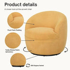Roundhill Furniture Galleria 360 Swivel Teddy Sherpa Fabric Barrel Chair