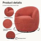 Roundhill Furniture Galleria 360 Swivel Teddy Sherpa Fabric Barrel Chair