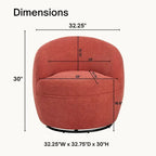 Roundhill Furniture Galleria 360 Swivel Teddy Sherpa Fabric Barrel Chair