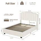 Velvet Upholstered Lift-up Platform Storage Bed