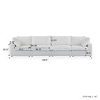 160.6 Modern Linen Upholstered Sofa Multiple Cushions Sectional Couch