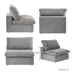 160.6 Modern Linen Upholstered Sofa Multiple Cushions Sectional Couch