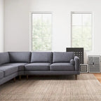 Flavia Mid Century Modern Pillow Back Symmetrical Corner Sofa