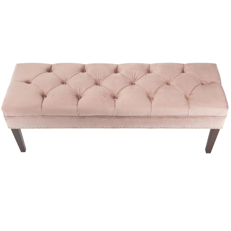 Mid Century Modern Tufted Upholstered Living Room Bench