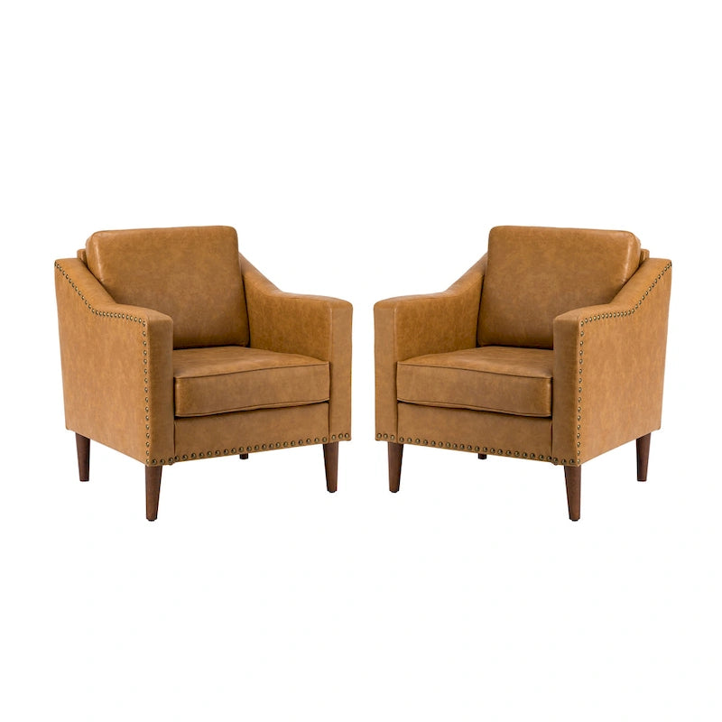 Duarte Transitional Armchair with Sloped Arms Set of 2