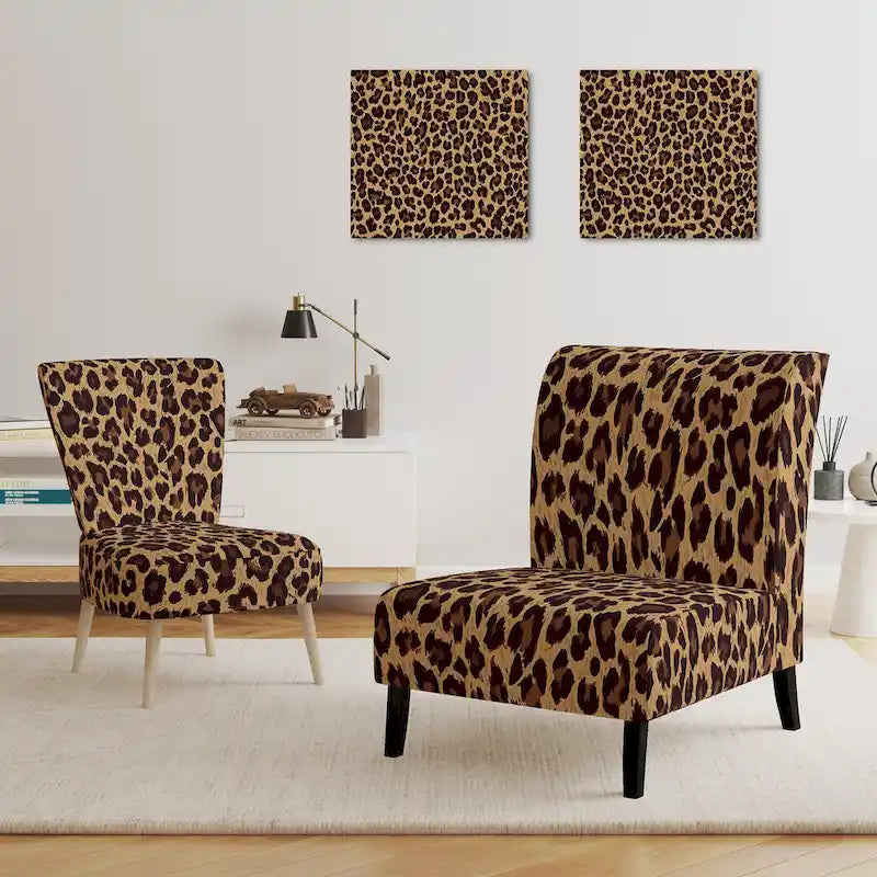 Designart Leopard Fur II Upholstered Cabin & Lodge Accent Chair and Arm Chair