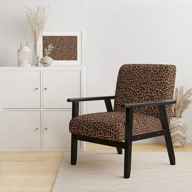 Designart Leopard Fur II Upholstered Cabin & Lodge Accent Chair and Arm Chair