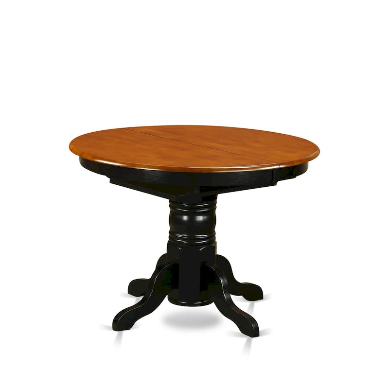 East West Furniture Kitchen Dining Table Butterfly leaf Oval Table Top and Pedestal Legs- Hardwood Table (Finish Option)