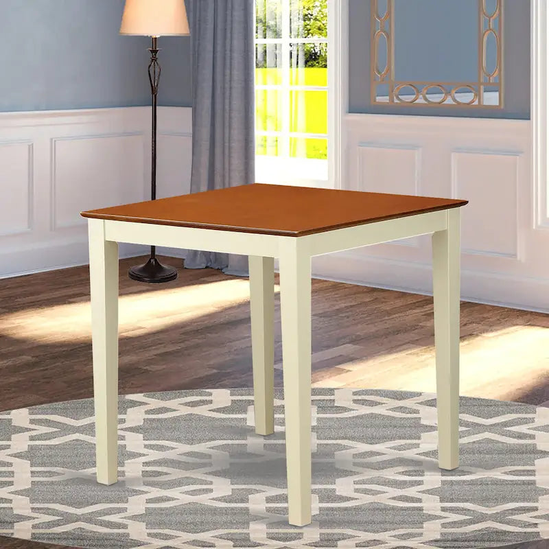 East West Furniture Vernon Square Bar Height Counter Table for Small Spaces(Finish Options)