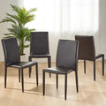 Comstock Bonded Leather Stackable Dining Chairs (Set of 4) by Christopher Knight Home