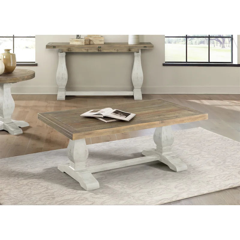Napa 50 Solid Wood Pedestal Coffee Table