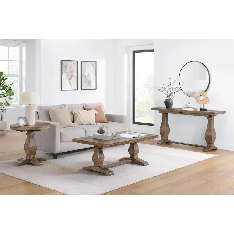 Napa 50 Solid Wood Pedestal Coffee Table