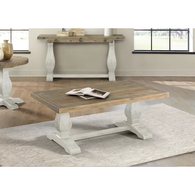 Napa 50 Solid Wood Pedestal Coffee Table