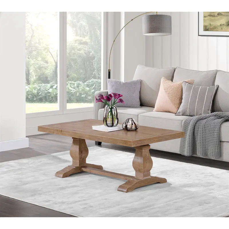 Napa 50 Solid Wood Pedestal Coffee Table