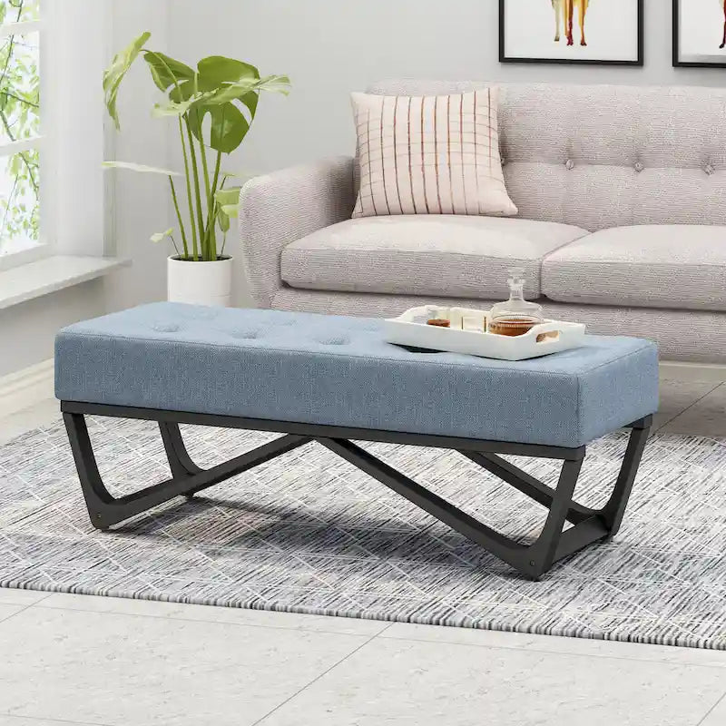 Ursa Contemporary Fabric Ottoman Bench by Christopher Knight Home