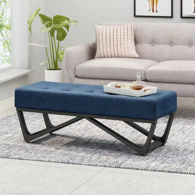Ursa Contemporary Fabric Ottoman Bench by Christopher Knight Home