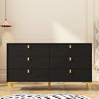 Dresser 6 Drawer Wood Dresser for Bedroom with Storage Modern Gold