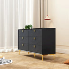 Dresser 6 Drawer Wood Dresser for Bedroom with Storage Modern Gold