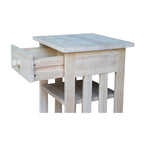 Unfinished Solid Parawood Mission Telephone Stand