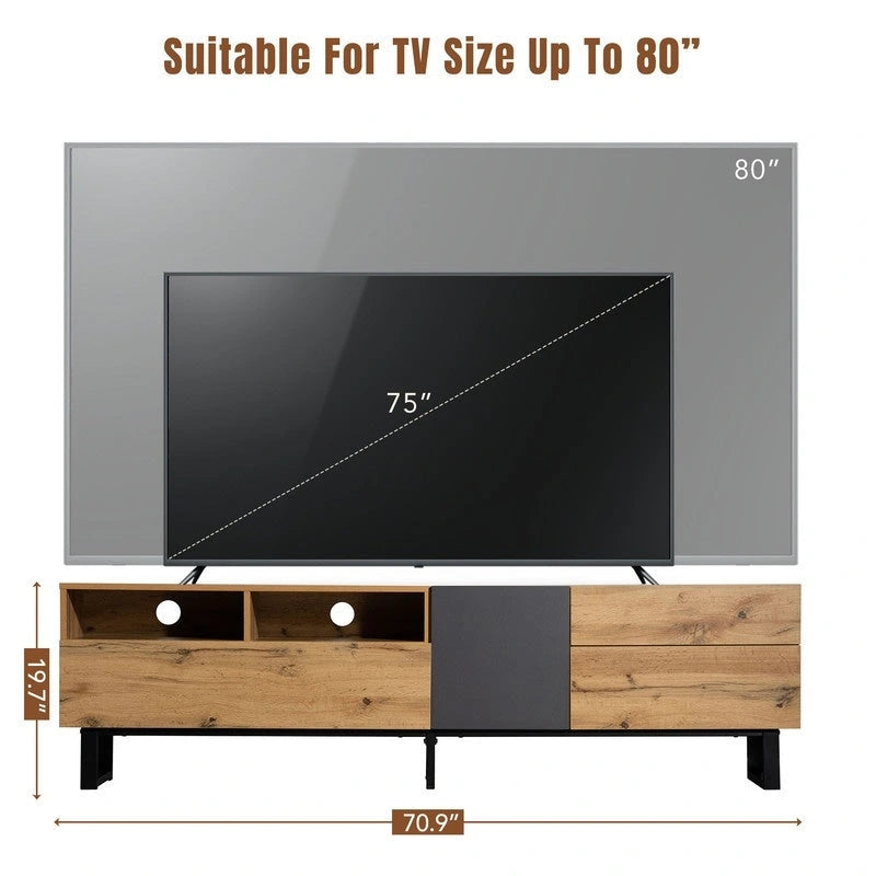 Modern Media Console Table TV Stand for 80 TV