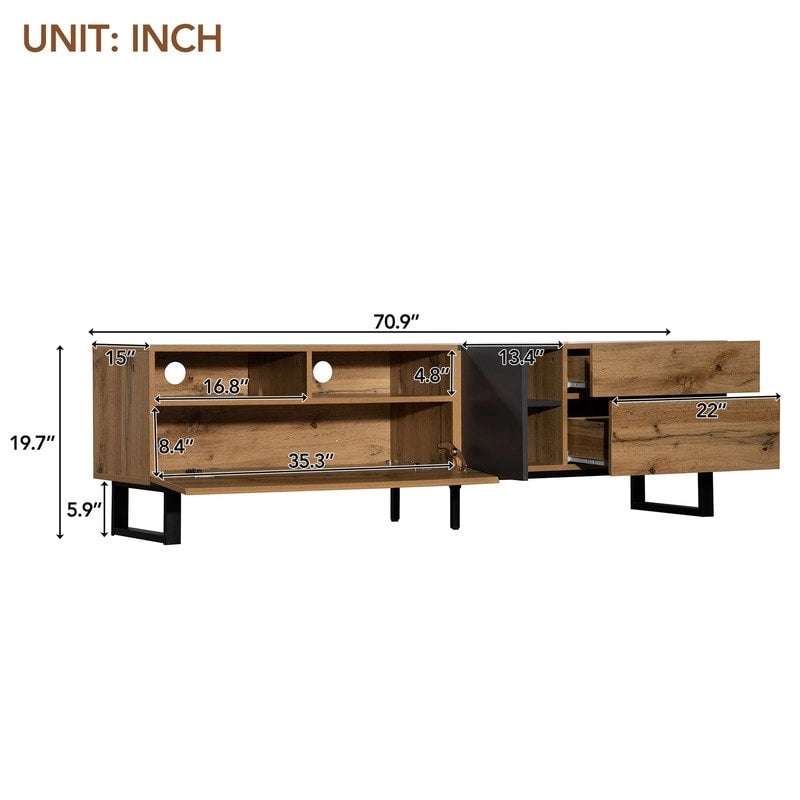 Modern Media Console Table TV Stand for 80 TV