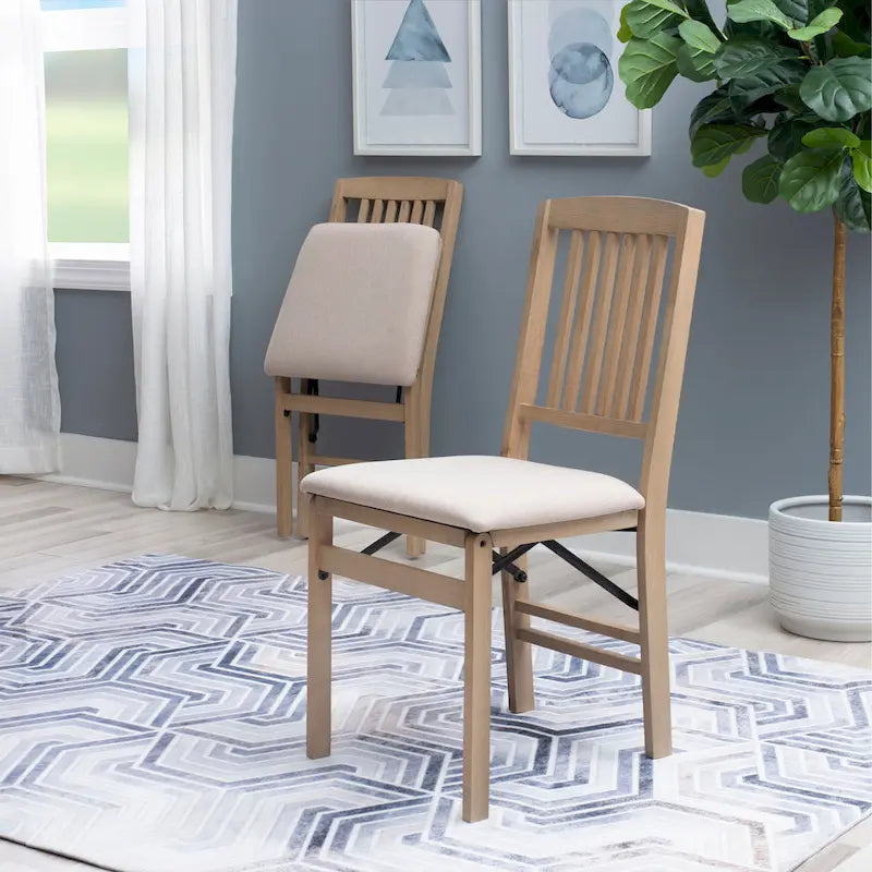 Lesvos Mission Grey Wash Wooden Folding Dining Chair (Set of 2)